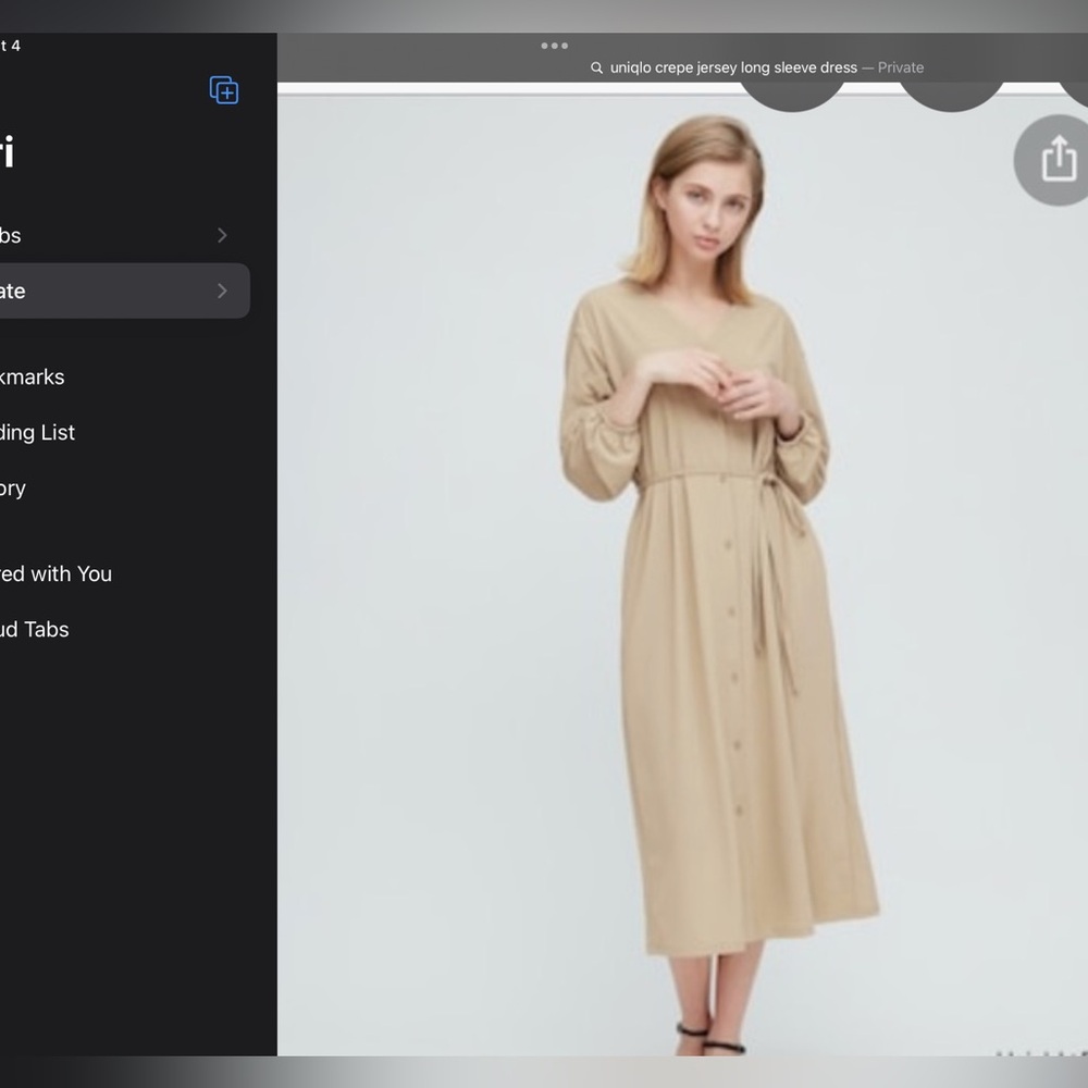 Uniqlo Olive Long Sleeve Dress